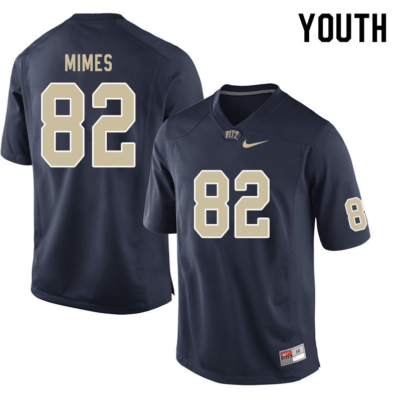 Youth #82 Kaymar Mimes Pitt Panthers College Football Jerseys Sale-Navy